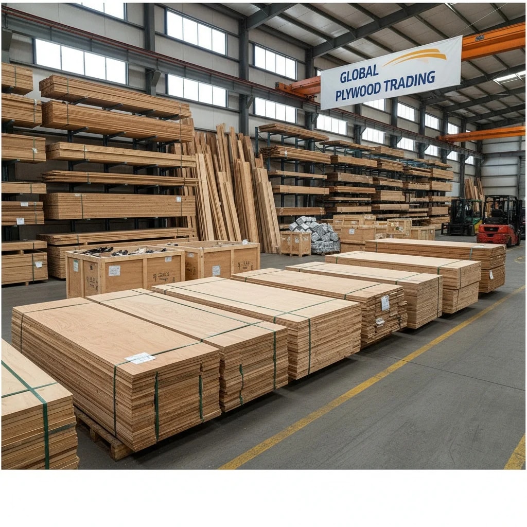 Stacked plywood sheets