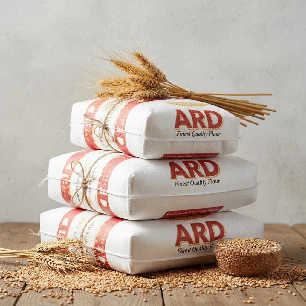 Stacked sacks of flour