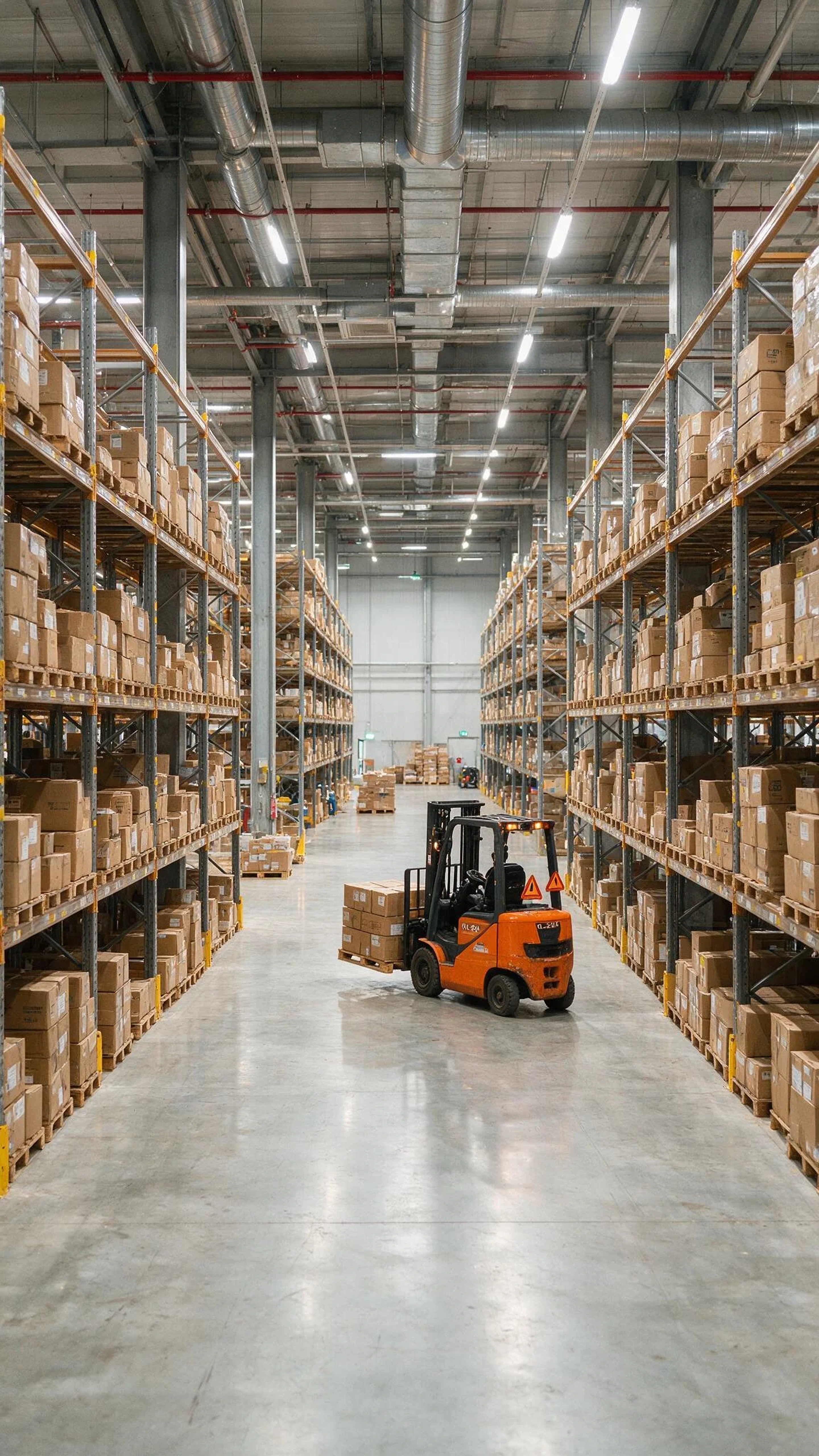 Pallets of goods in a warehouse